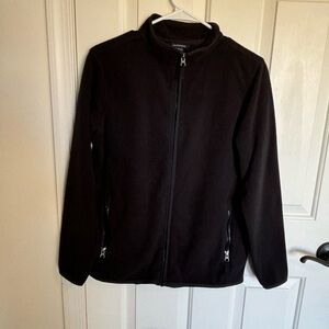 Land’s End kids black zip up fleece. Size Large, 12-14 years w/pockets